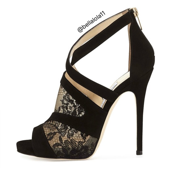 AUTHENTIC JIMMY CHOO ITALIAN LACE HEELS - Picture 15 of 16